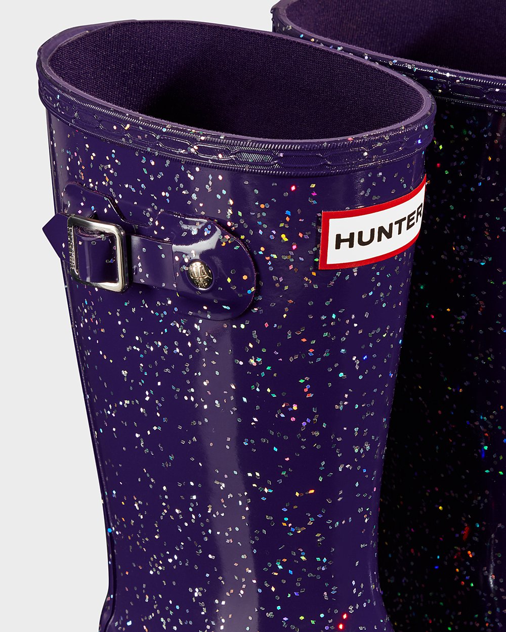 Regenlaarzen Kinderen - Hunter Original Big Giant Glitter - Blauw Paars - 86URVJGFW